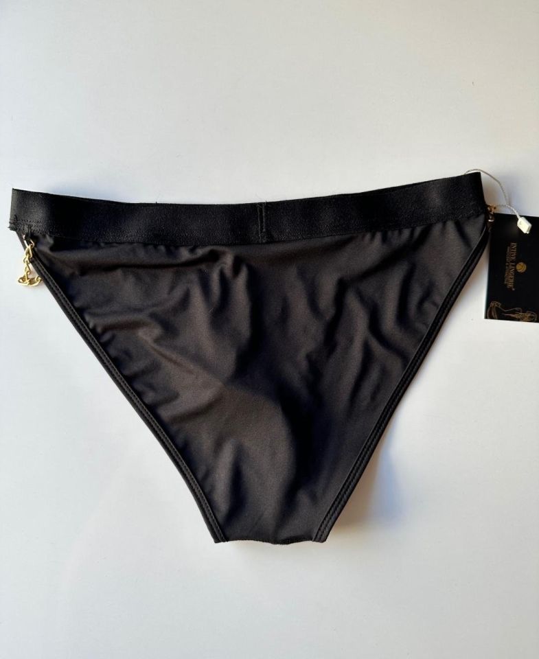 Erkek Zincir Detaylı Siyah Slip/Külot Siyah - M
