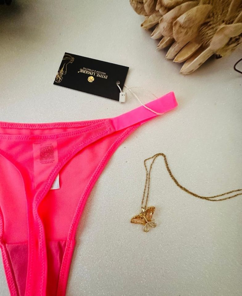 Eloise Kadın Şeffaf Tül Kumaşlı Esnek Üstün Kalite Tanga (Pembe, Siyah, Mavi, Turuncu) Pembe - XL