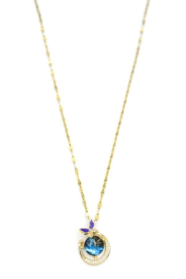 Kelebekli Uzay Kolye - Altın Altın