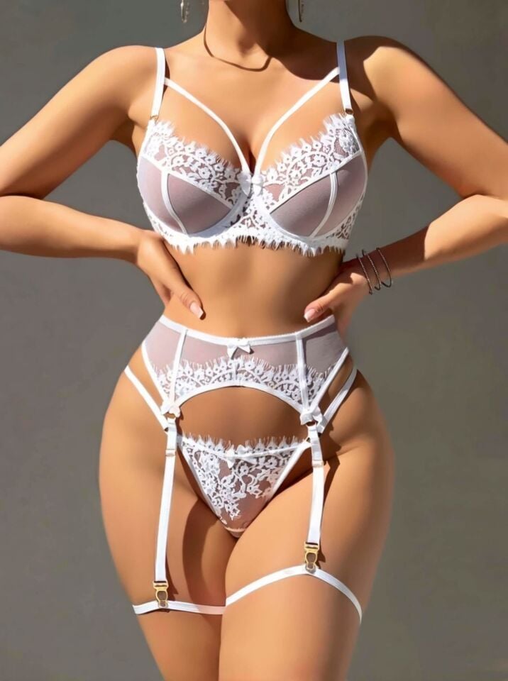 Kadın Beyaz Jartiyer Takım 2258 Kadın Beyaz Jartiyer Takım 2258