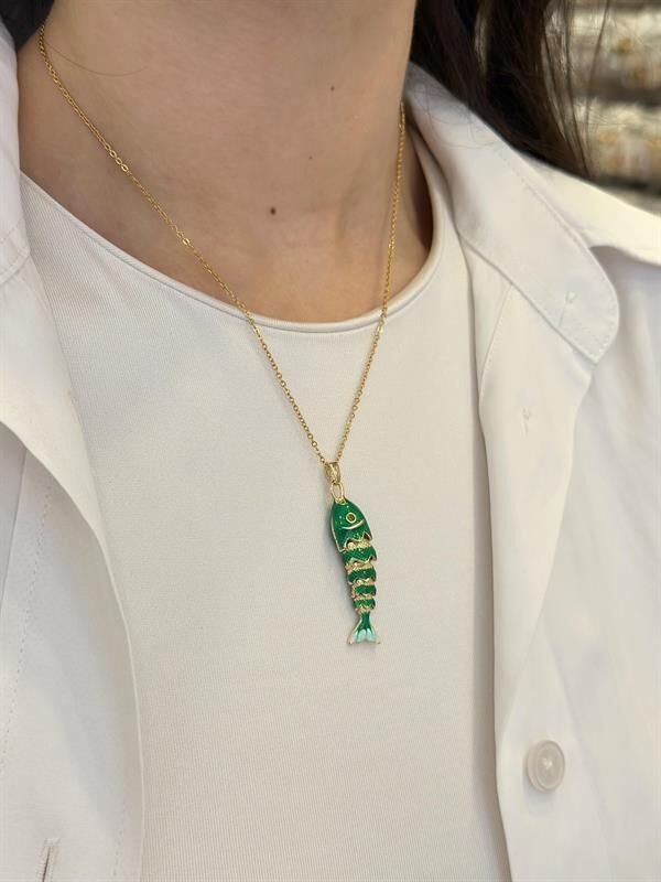 Balık Kolye - Yeşil Yeşil