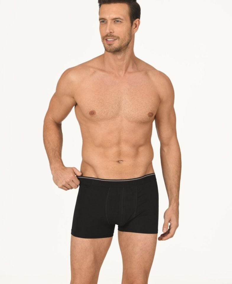 Erkek Hendrix %45 Modal Kumaştan Rahat Bel Lastikli Boxer-735 Siyah - 2XL