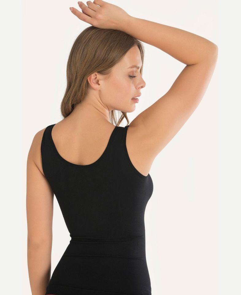 NBB Kalın Askılı U Yaka Dikişsiz Seamless Atlet -2441 Siyah - M