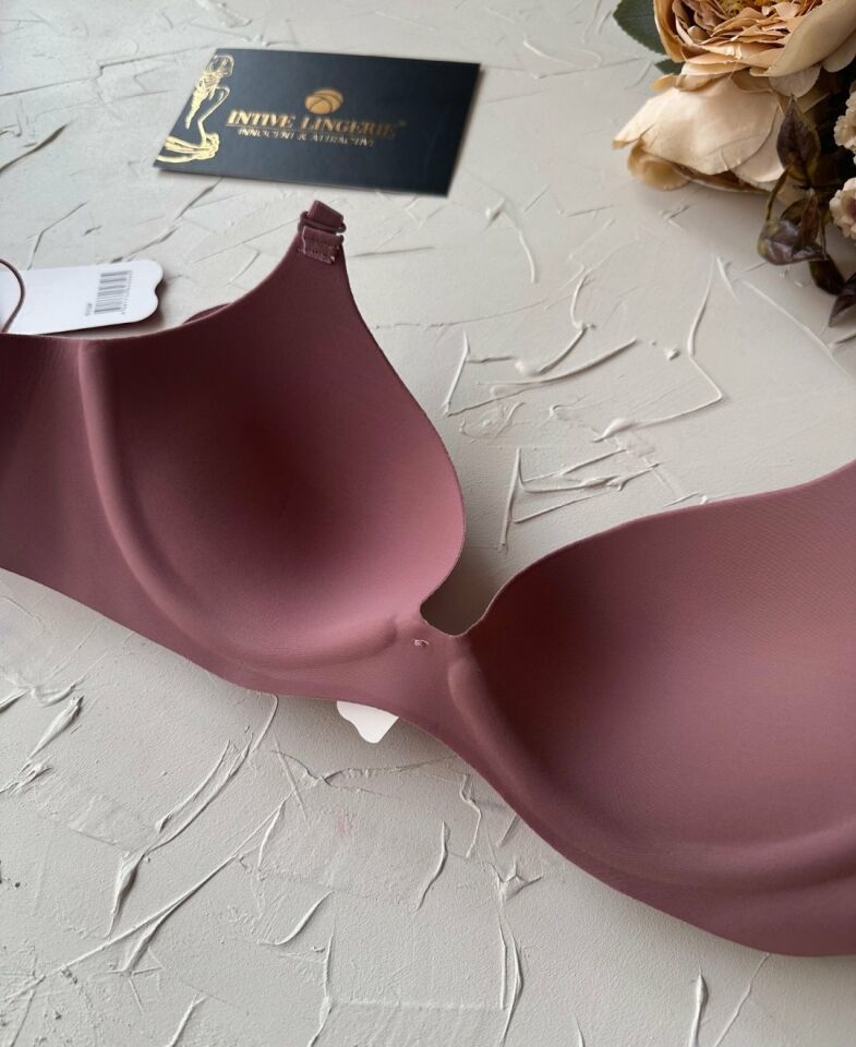 Intive Lazer Kesim Dikişsiz Hafif Destekli İz Yapmaz Balenli İnce Askılı Sütyen Gül Kurusu - 90B