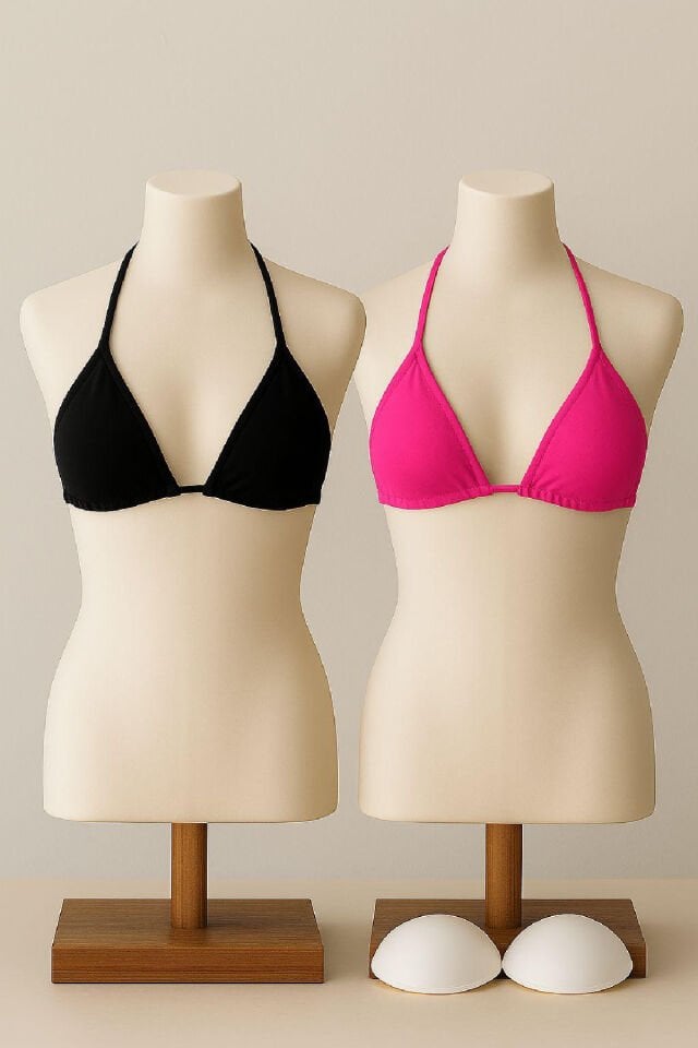 Kadın Siyah ve Fuşya Minimal Kesim Üçgen Bikini Üstü Kadın Siyah ve Fuşya Minimal Kesim Üçgen Bikini Üstü