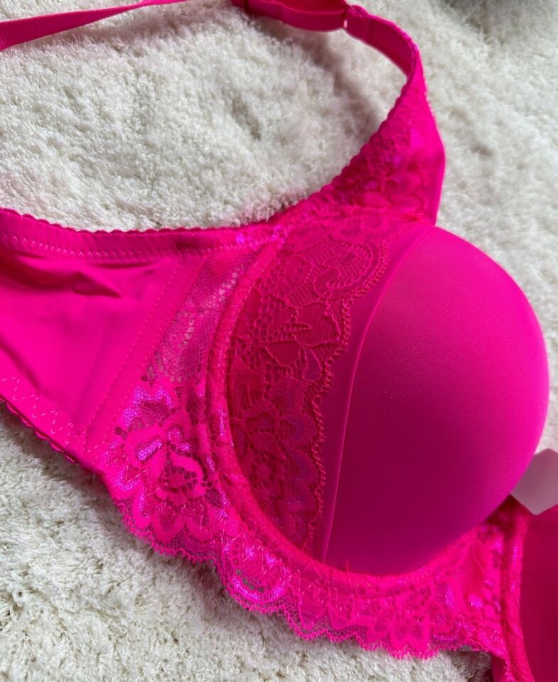 FK Lingerie Dantelli Push-up Balenli İthal Kaliteli Sütyen (Fırsat Ürünü)- 189 Fuşya - 80B