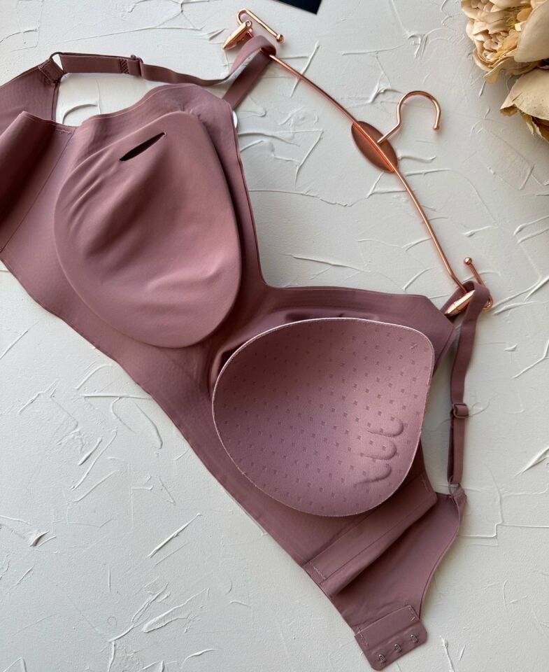 Carma İthal Balensiz Dikişsiz İce-Silk Yarı Push-up İnce Askılı Sütyen Vizon - S