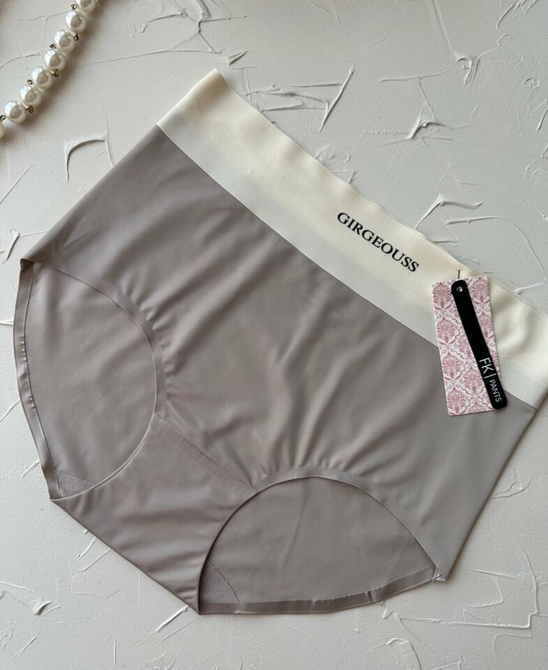 Alina Dikişsiz İz Yapmaz Yüksek Bel Üstün Kalite Beli Yazılı Hafif Slip Vizon - L