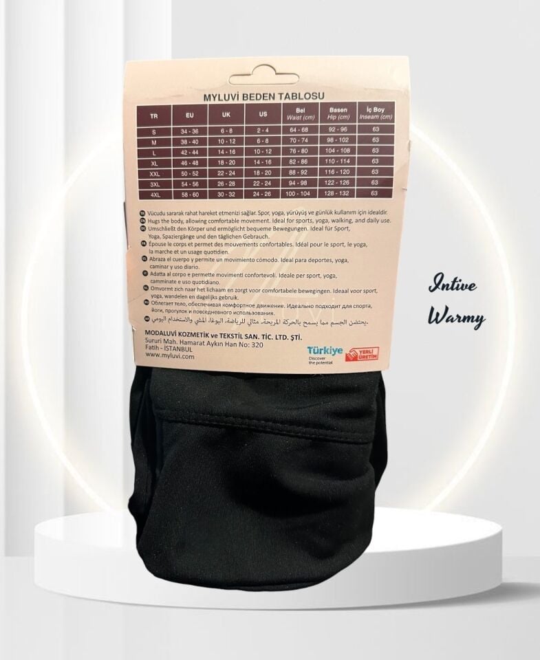 MyLuvi Siyah Scuba Dalgıç Kumaş İçi İnce Şardonlu İz Yapmaz Toparlayıcı Yoga Fitness İçin Tayt Siyah - M