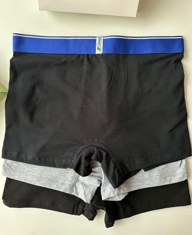 Jakoft Ultra Rahat Esnek %95 Pamuklu Üçlü Kutulu Erkek Boxer Saks Mavisi - S