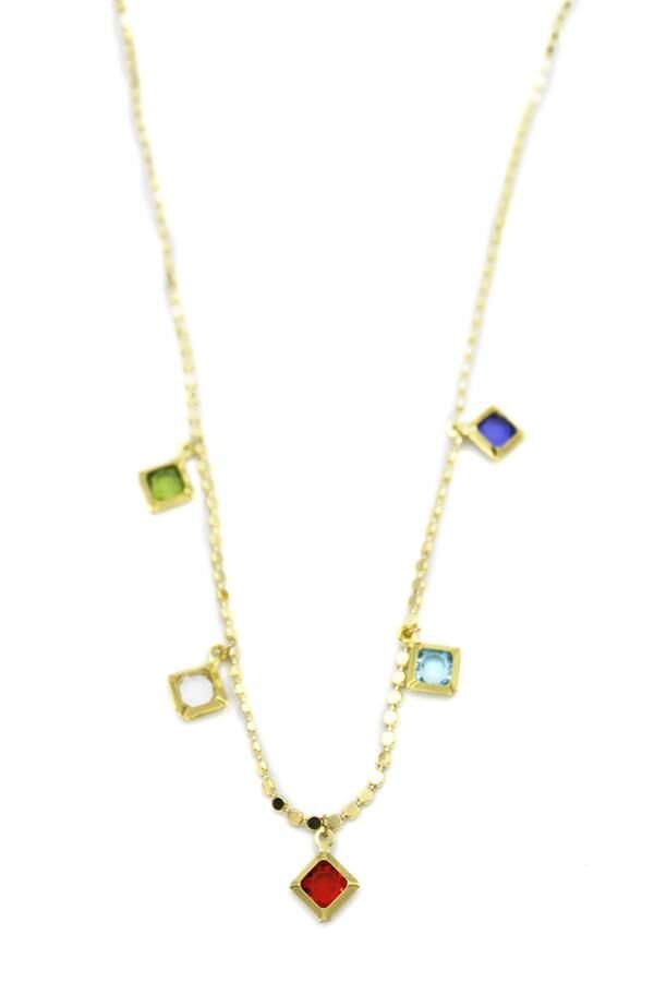 Ezme Zincir Charm Kolye - Altın Altın