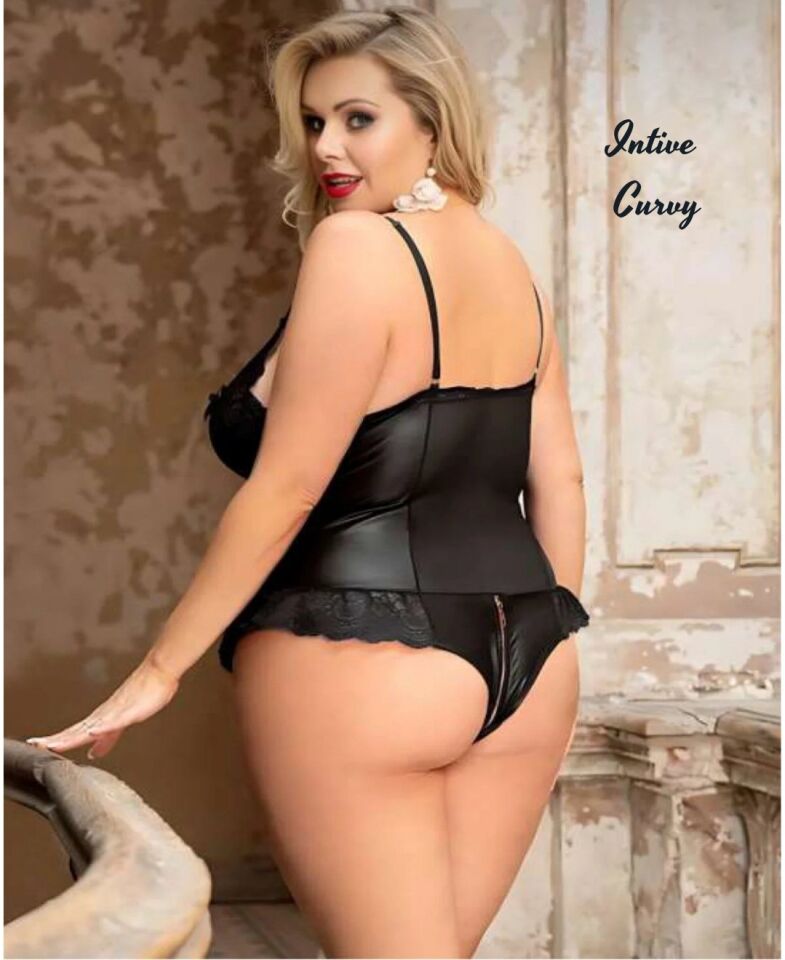 Intive Curvy Büyük Beden Göğsü Açık Önü Ve Özel Bölgesi Fermuarlı Tasarım Fantezi Büstiyer/Gecelik Intive Curvy Büyük Beden Göğsü Açık Önü Ve Özel Bölgesi Fermuarlı Tasarım Fantezi Büstiyer/Gecelik