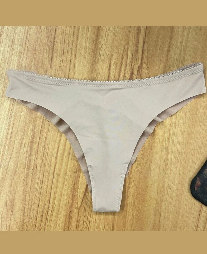 Kadın Arkası Transparan Detaylı Dikişsiz İz Yapmaz Brazilian Külot -2805 Bej - S