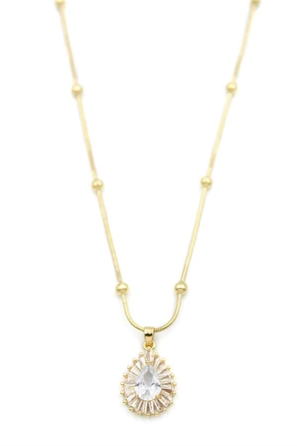 Taşlı Kolye - Altın Altın