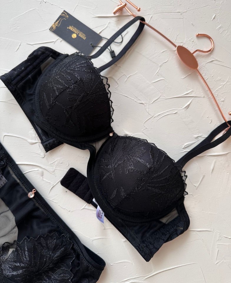 Le Jardin Isabelle Tül Brodeli Silikonlu Push-up Sütyen Jartiyer Takım-5000