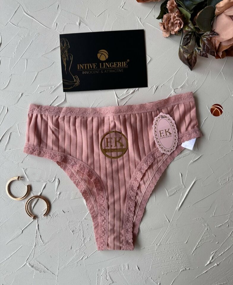 Lola Transparan Arkası Bağlama Detaylı Fantezi/Günlük Kullanım Külot/Tanga (Limited) Pembe - S/M