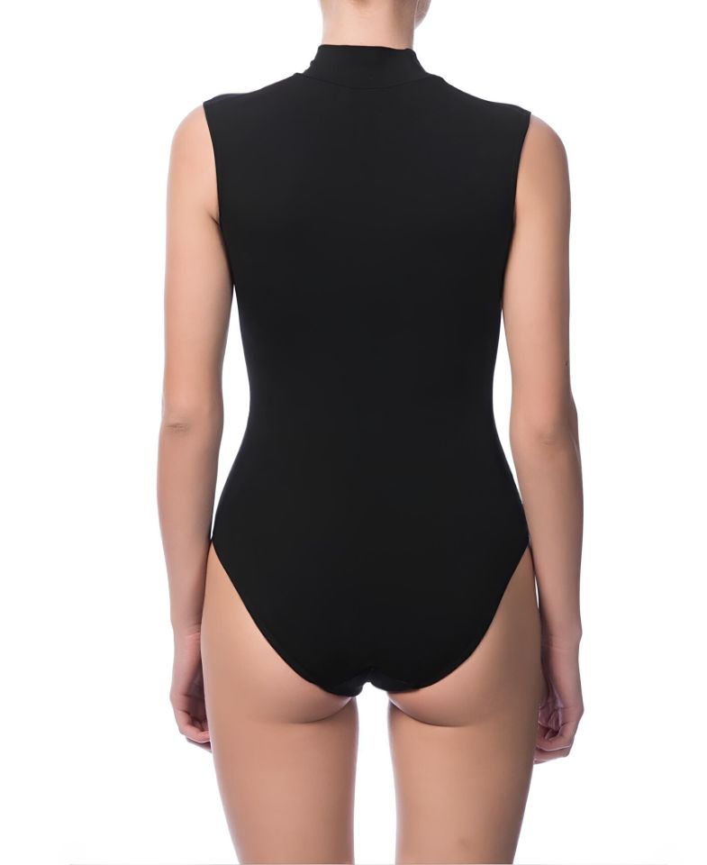 NBB %95 Pamuklu Balıkçı Yaka Çıtçıtlı Body-2950 Siyah - M