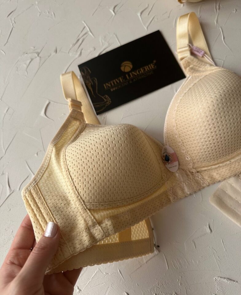 Maria Balensiz Delikli Nefes Alan Aksesuarlı Yandan Destekli Kalın Askılı C Cup Toparlayıcı Sütyen Krem - 90C