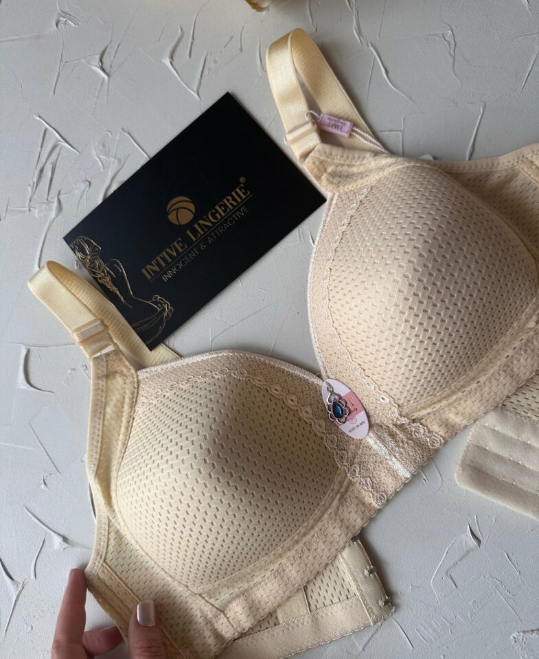 Maria Balensiz Delikli Nefes Alan Aksesuarlı Yandan Destekli Kalın Askılı C Cup Toparlayıcı Sütyen Krem - 90C