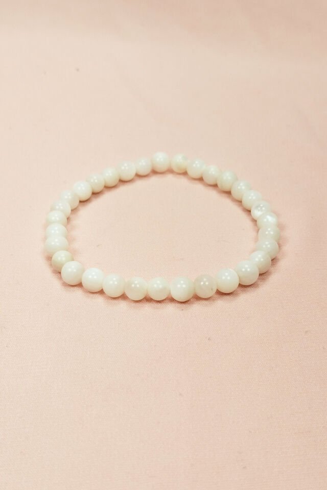 Sedef Doğal Taş Bileklik Kutulu