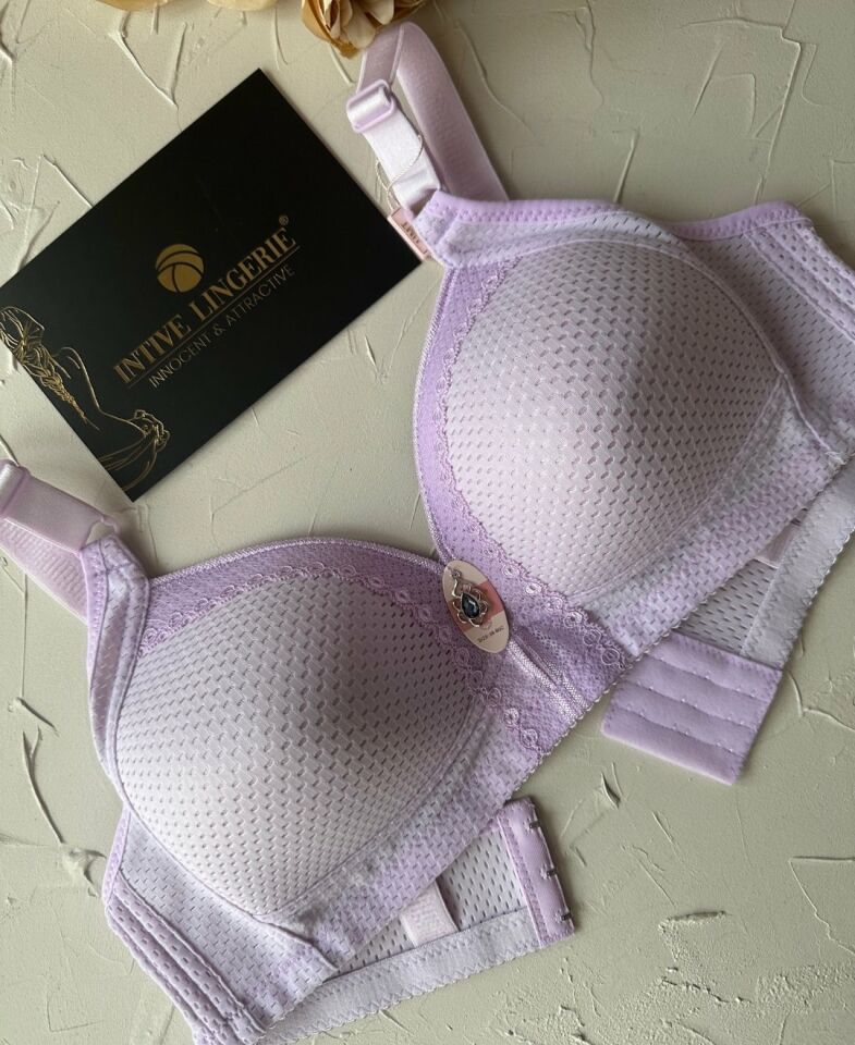 Maria Balensiz Delikli Nefes Alan Aksesuarlı Yandan Destekli Kalın Askılı C Cup Toparlayıcı Sütyen Lila - 80C