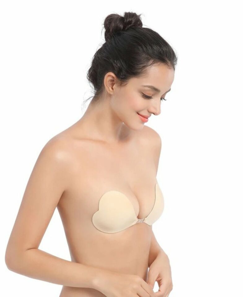 Intive İthal Kalp Kesim Cup Ten Silikon Askısız Dekolte Straplez Sütyen -1306 Ten - S/M