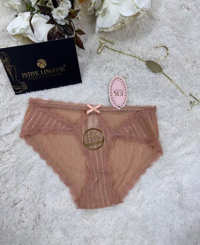 Fk Lingerie Simli Arkası Transparan Tül Önü Dantelli Önü Cut-Out Külot