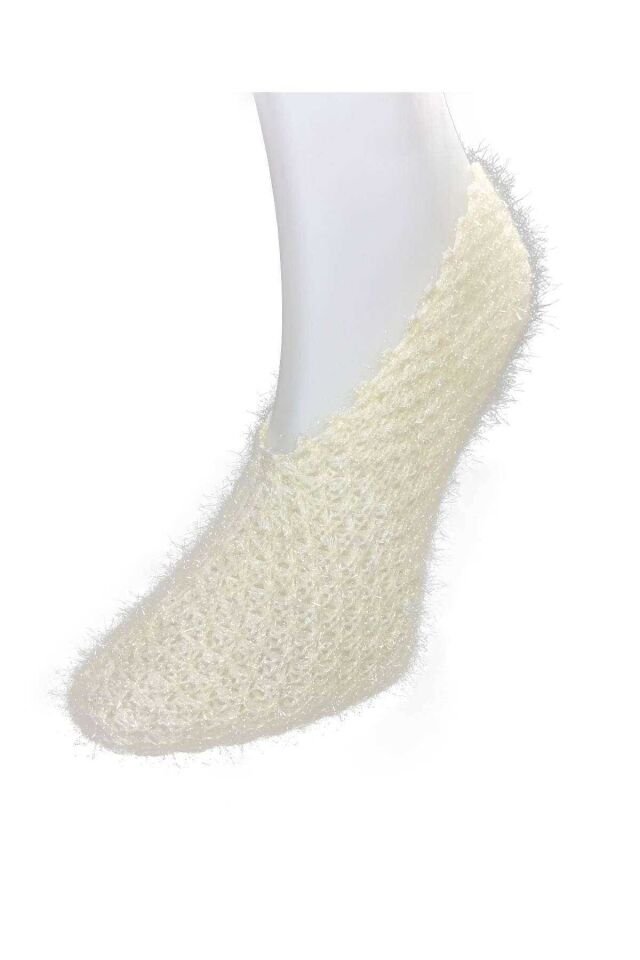 2 Çift Kışlık Şık Kadın Yün Patik Krem Pembe 36-40