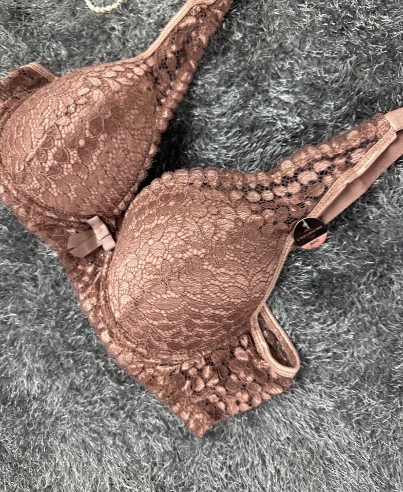 Dantelli Balenli Yumuşak Padli C Cup Hafif Günlük Sütyen -6010 Vizon - 95C