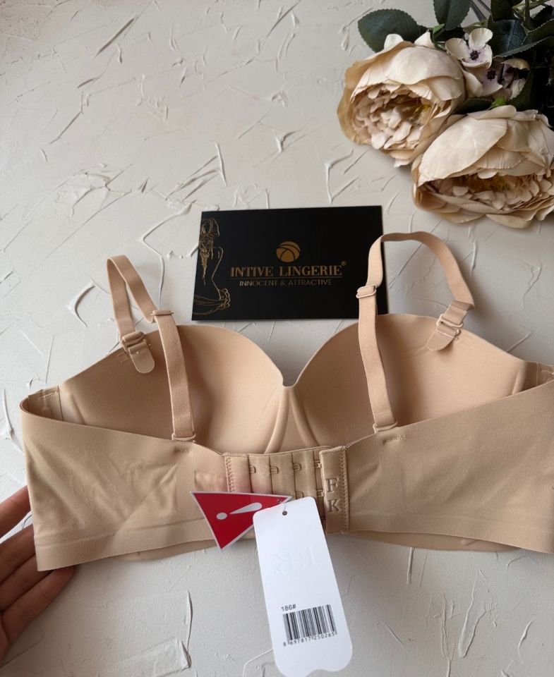 Lady Baby Straplez Kesim Destekli Dikişsiz Balensiz Toparlayıcılı İthal İz Yapmaz Sütyen Bej - 85B