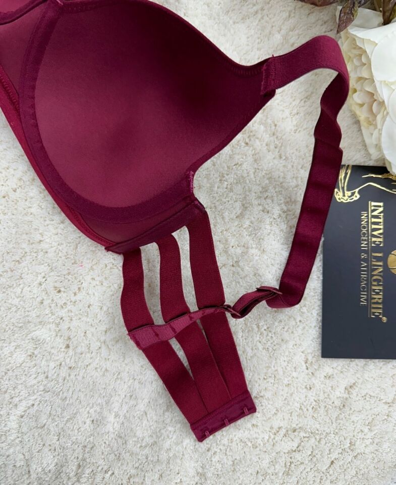 Le Jardin Marilyn Soft Cup Balenli Desteksiz Büyük Beden Sütyen -7015 Bordo - 100