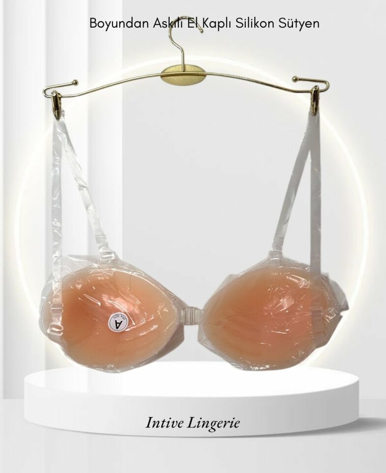 Intive El Kaplı Destekli Push Up Boyundan Askılı Dekolte Kıyafetler İçin Silikon Sütyen Ten Rengi - 75