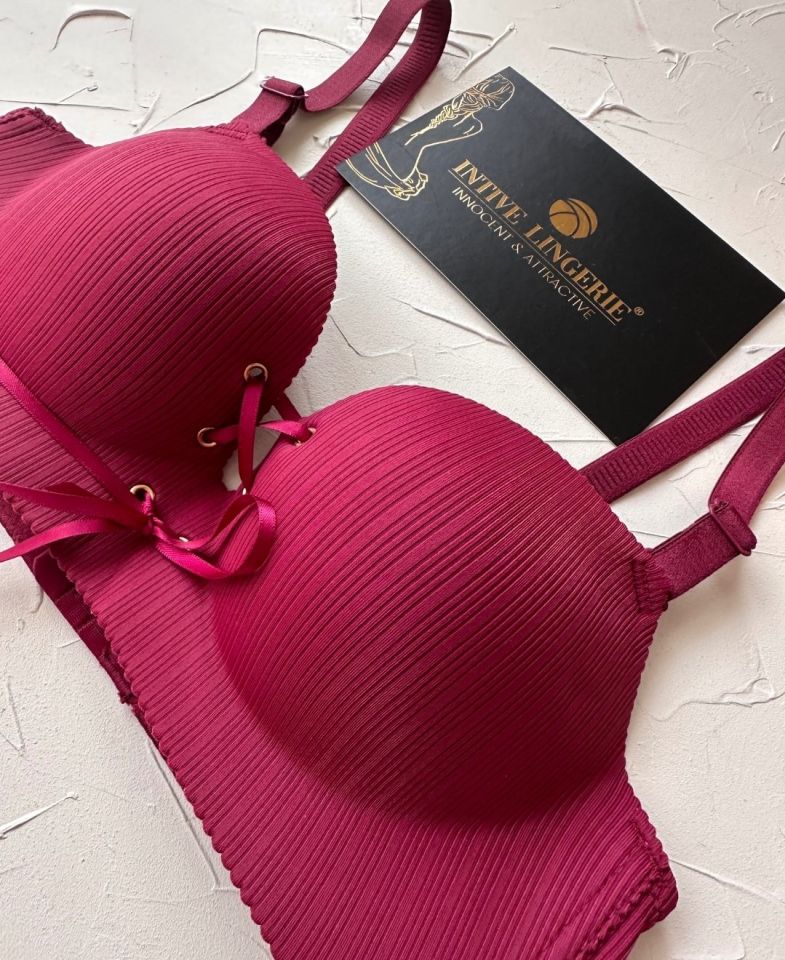 Jennifer Balensiz Push-up Destekli Lazer Kesim Dikişsiz Önden Bağlamalı Çekici Günlük Sütyen Bordo - 85B