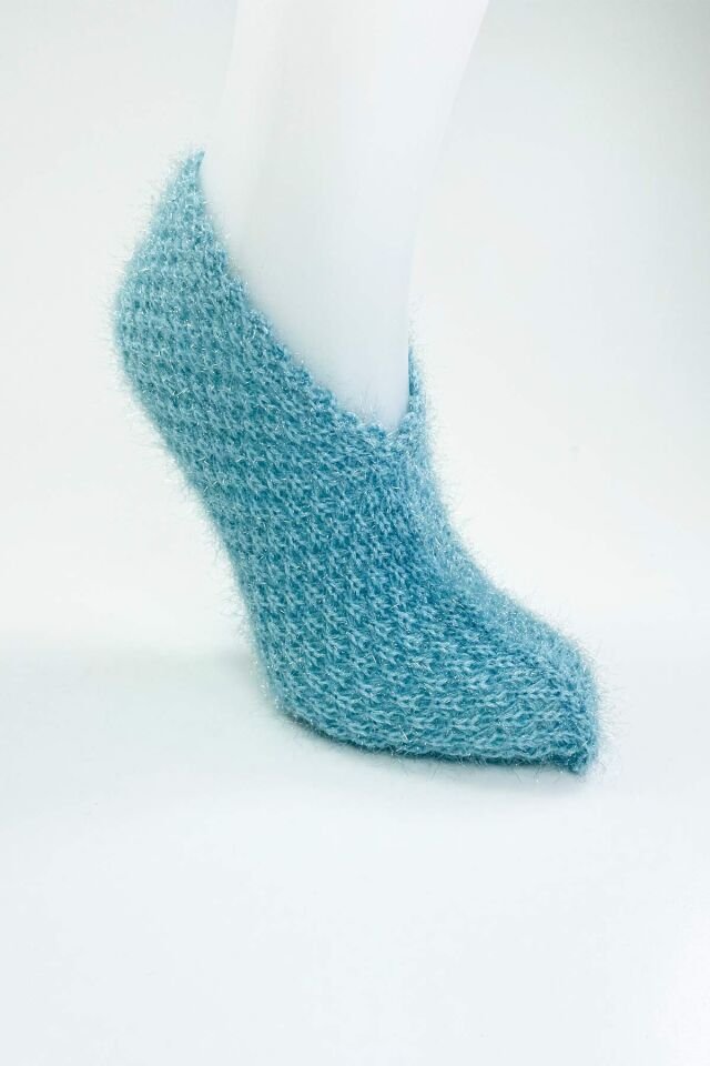 2 Çift El Örgüsü Kışlık Şık Kadın Yün Patik Set 5 36-40