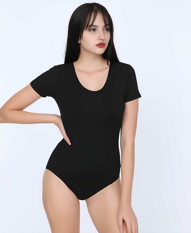 NBB U Yaka Kısa Kollu Alttan Çıtçıtlı Body/Atlet -2945 Ten Rengi - XL