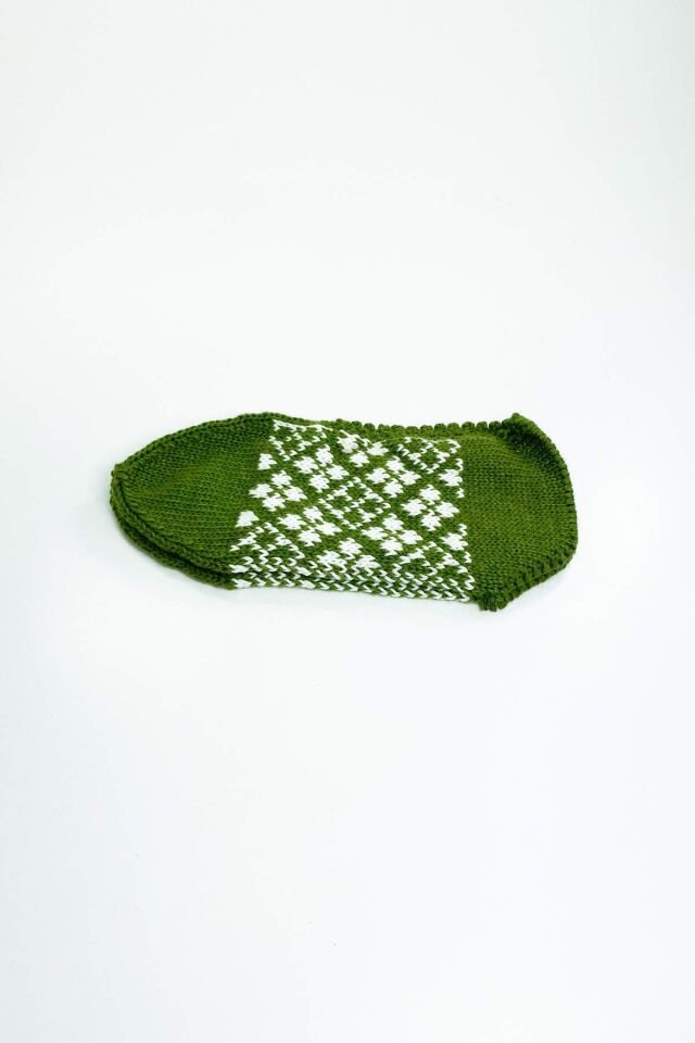 2 Çift El Örgüsü Kışlık Şık Kadın Yün Patik Set 9 36-40