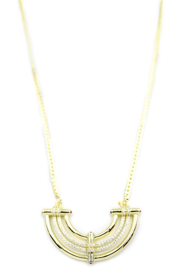 Taşlı Vip Kolye - Altın Altın