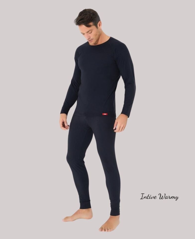 Jiber Erkek Siyah Kışlık Sıcak Tutan Bisiklet Yaka Uzun Kollu Termal Üst- Özel Paketleme-173 Siyah - 2XL