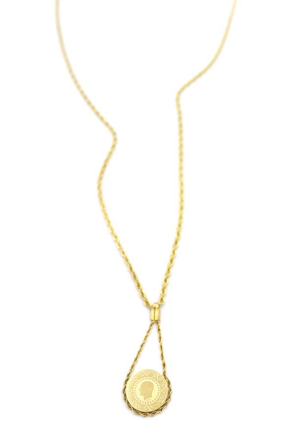 Burgu Zincir Çeyrek Kolye - Altın Altın