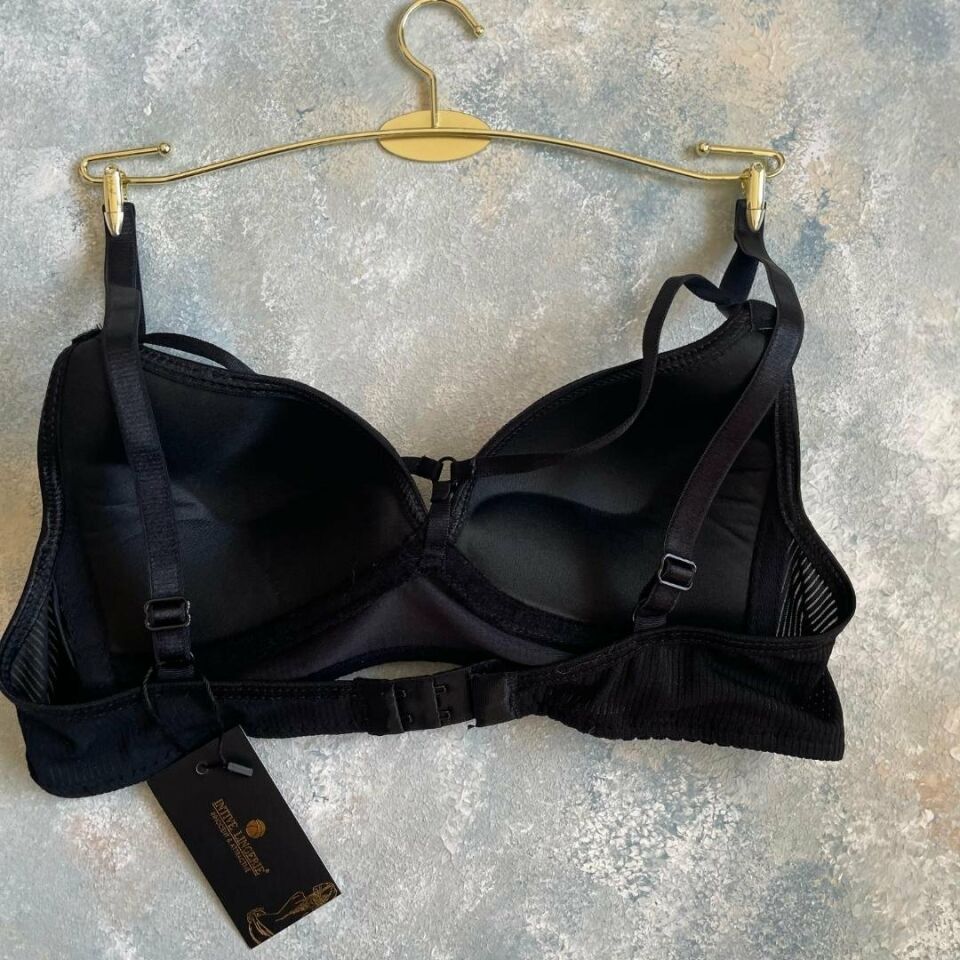 Belle Kadın Balensiz Günlük Kullanım Push-up Özellikli Sütyen Siyah - 90B